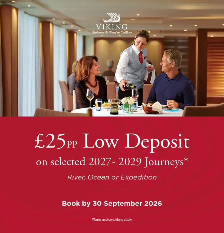 Viking £25pp Low Deposit on 27-29 Journeys